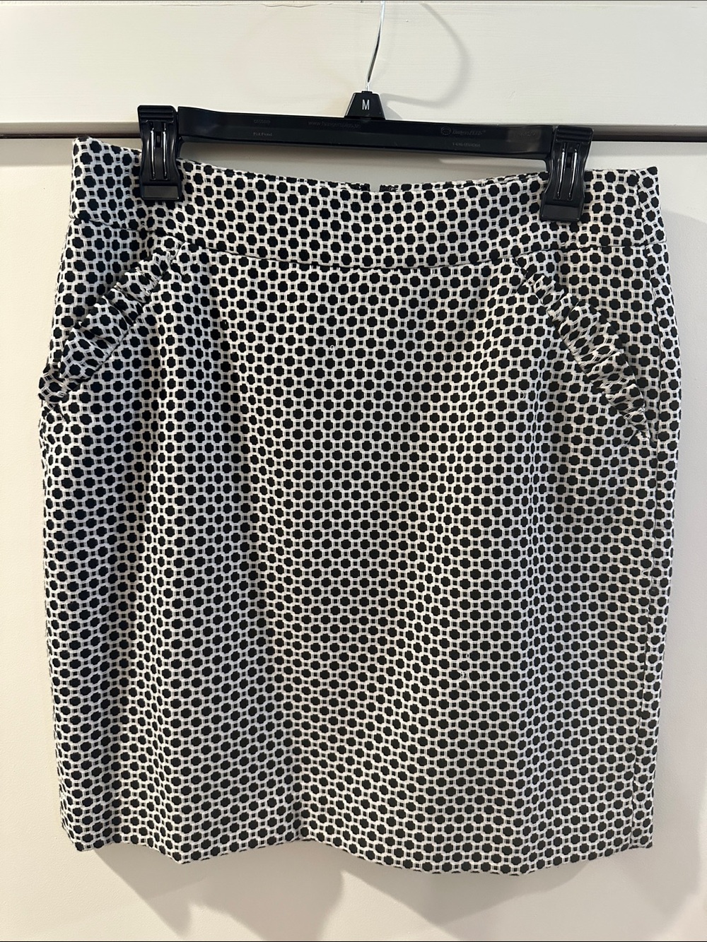 LOFT Black and White Geo Print Skirt